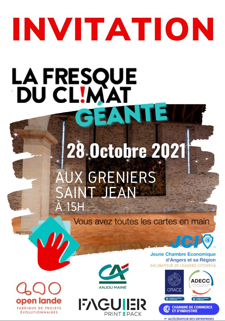 Invitation Fresque du climat géante le 28 octobre 2021 aux greniers saint jean